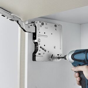 Kitchen Cabinet Television lift being installed