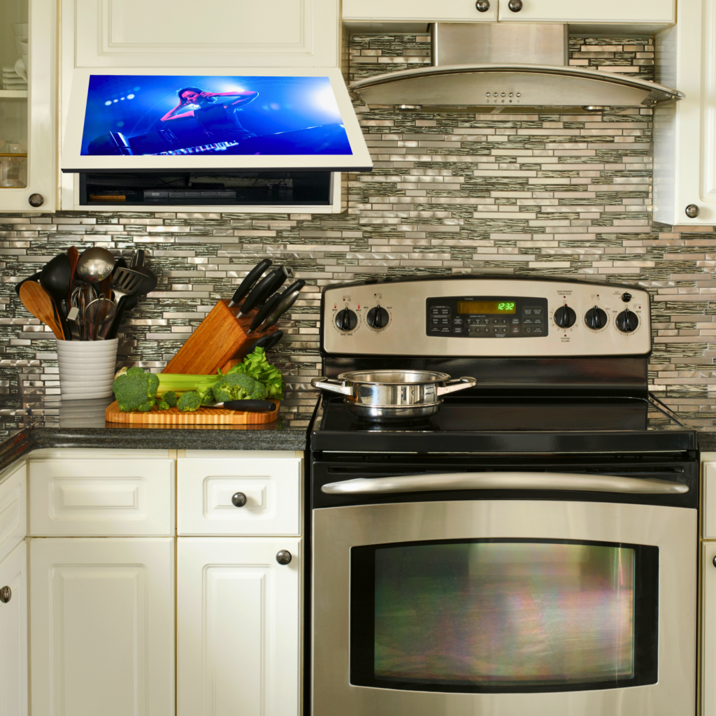 Parallel AV Kitchen Cabinet Televisions provide space saving style