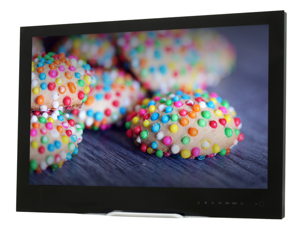 Kitchen Cabinet TV with black frame