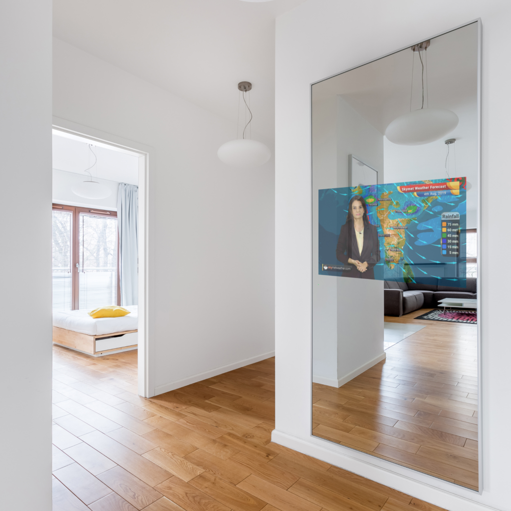 Magic Mirror TV in a hallway