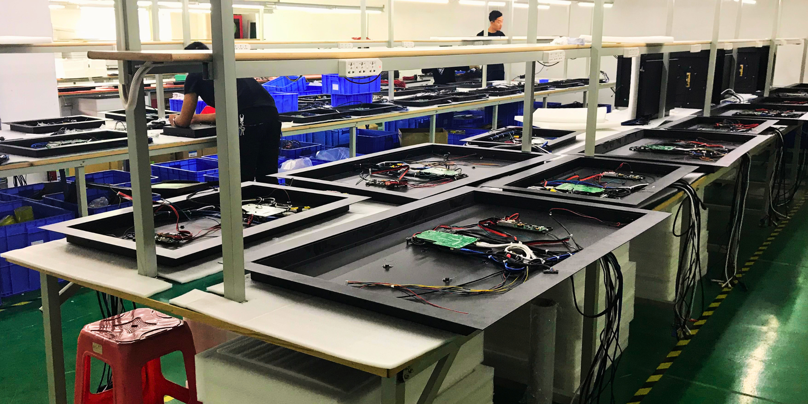 An image of the interior of the Parallel AV TV factory