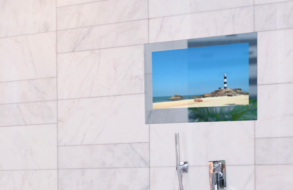 An in-wall shower television from Parallel AV