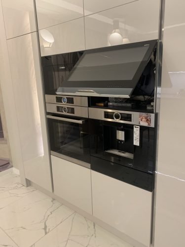 Kitchen TV partially open