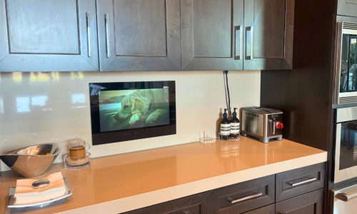 A custom 23 kitchen television